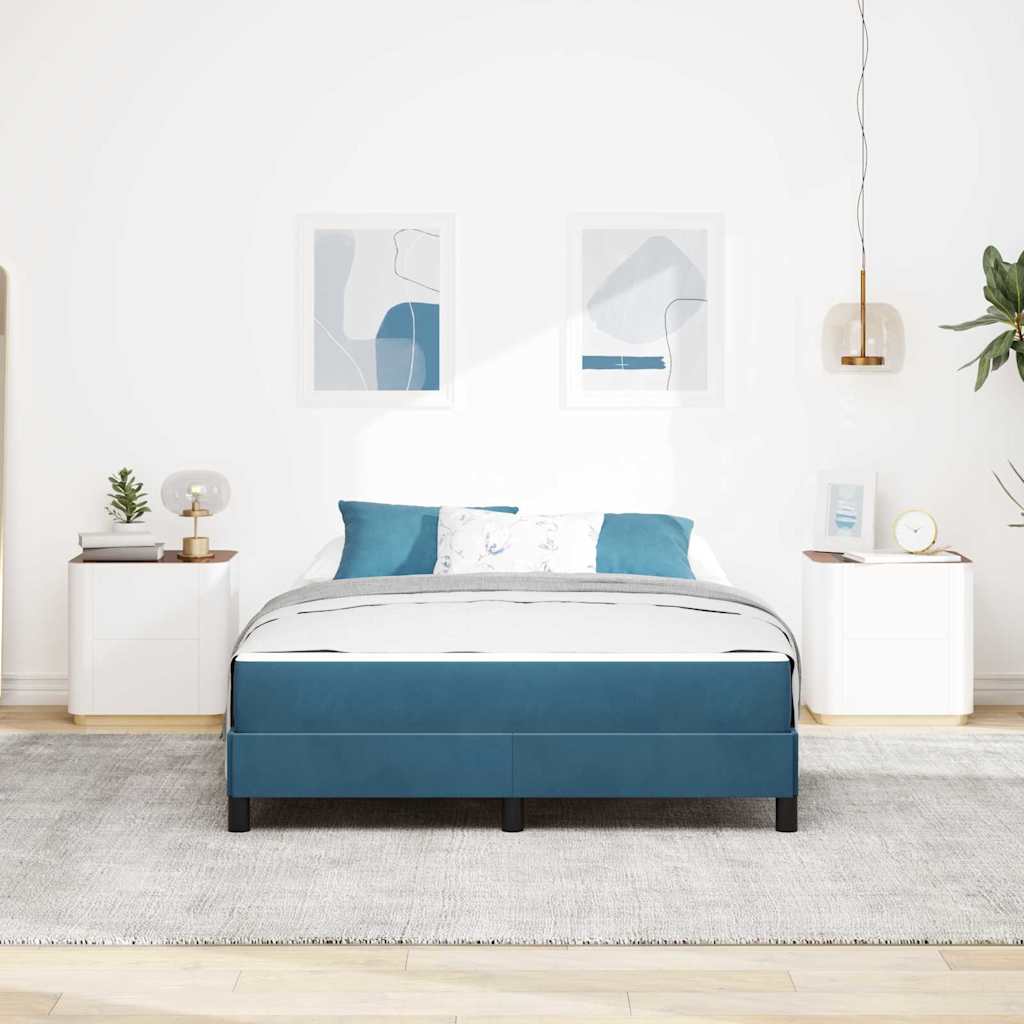 Boxspringbed met matras Donkerblauw 140 x 220 cm Stof – afbeelding 3
