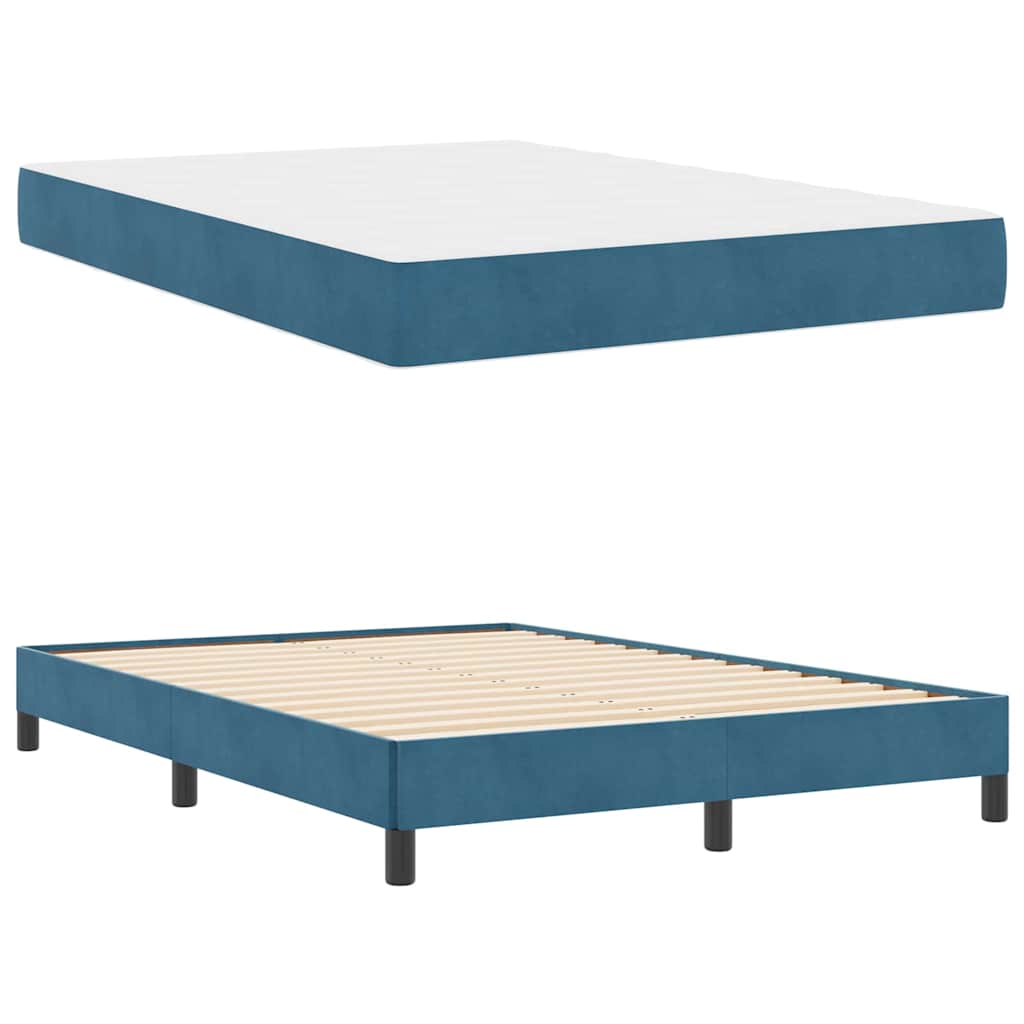 Boxspringbed met matras Donkerblauw 140 x 220 cm Stof – afbeelding 4