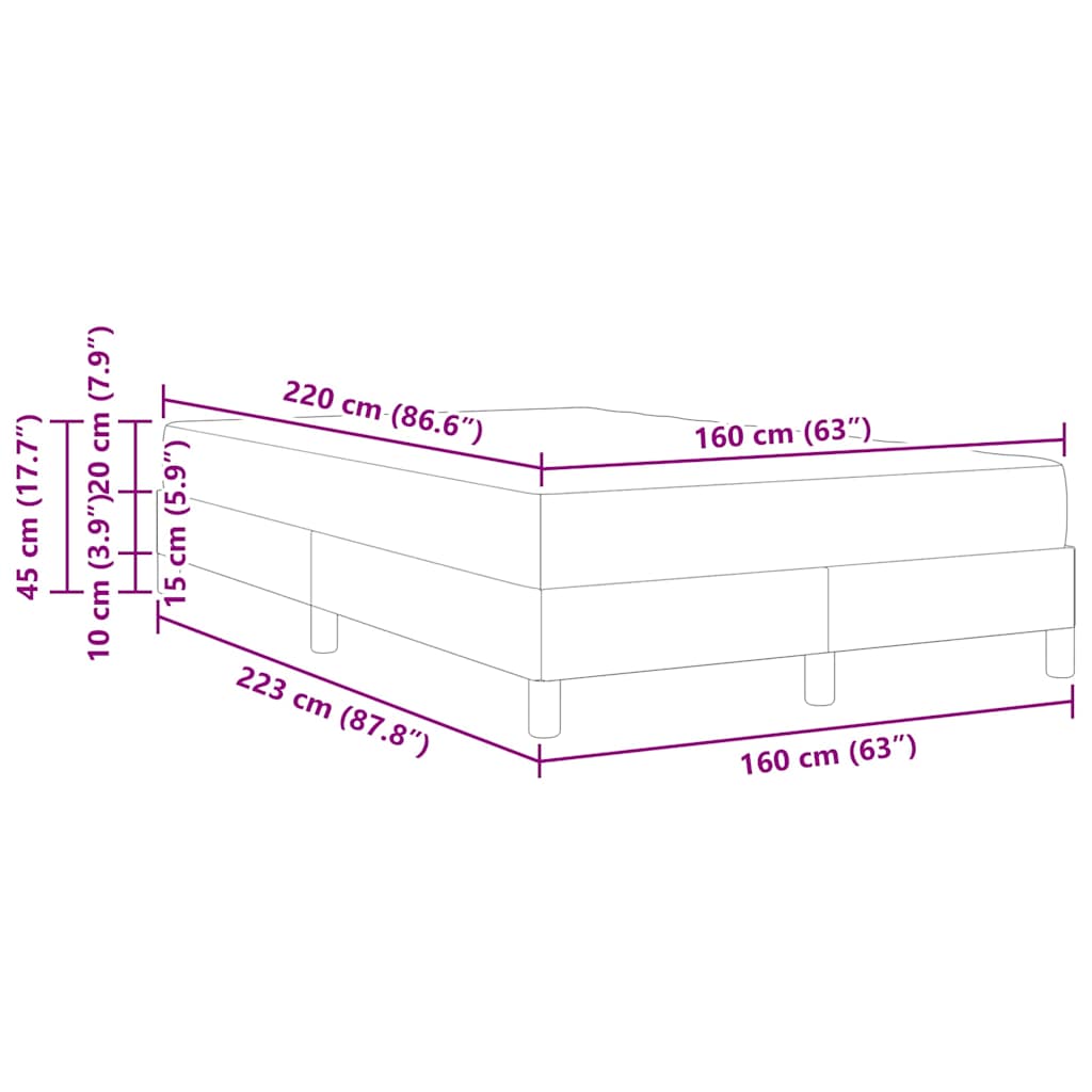Boxspringbed met matras Donkergroen 160 x 220 cm Stof – afbeelding 11