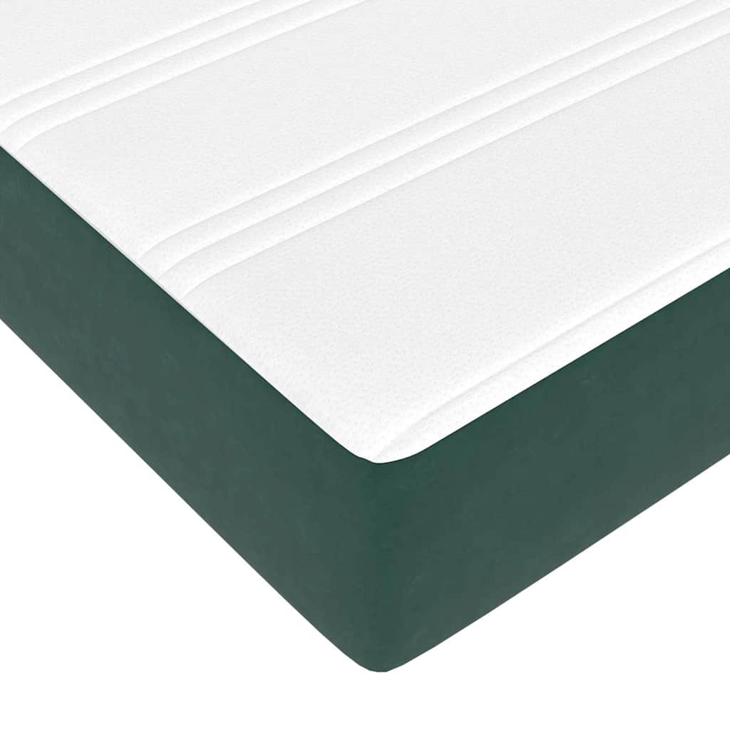 Boxspringbed met matras Donkergroen 160 x 220 cm Stof – afbeelding 9