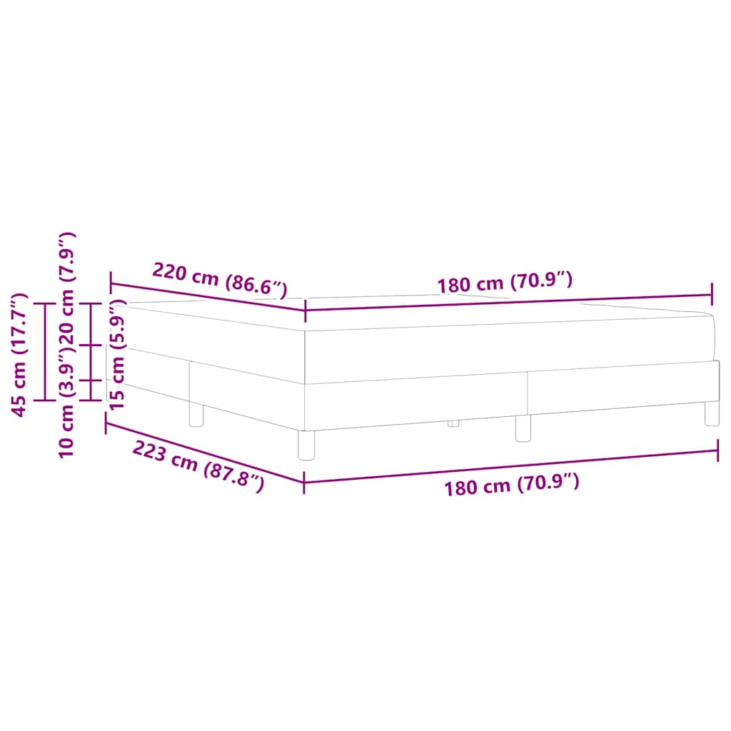Boxspringbed met matras Lichtgrijs 180 x 220 cm Stof – afbeelding 11