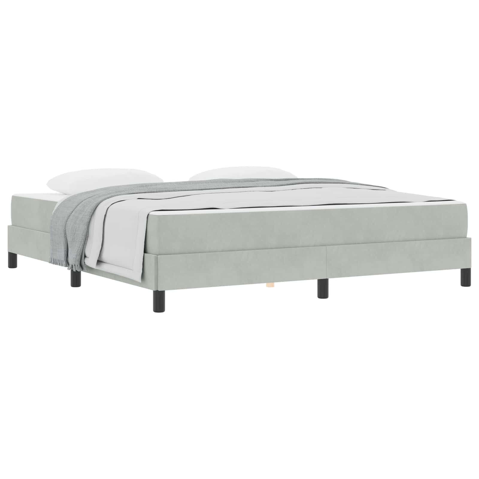 Boxspringbed met matras Lichtgrijs 180 x 220 cm Stof – afbeelding 2
