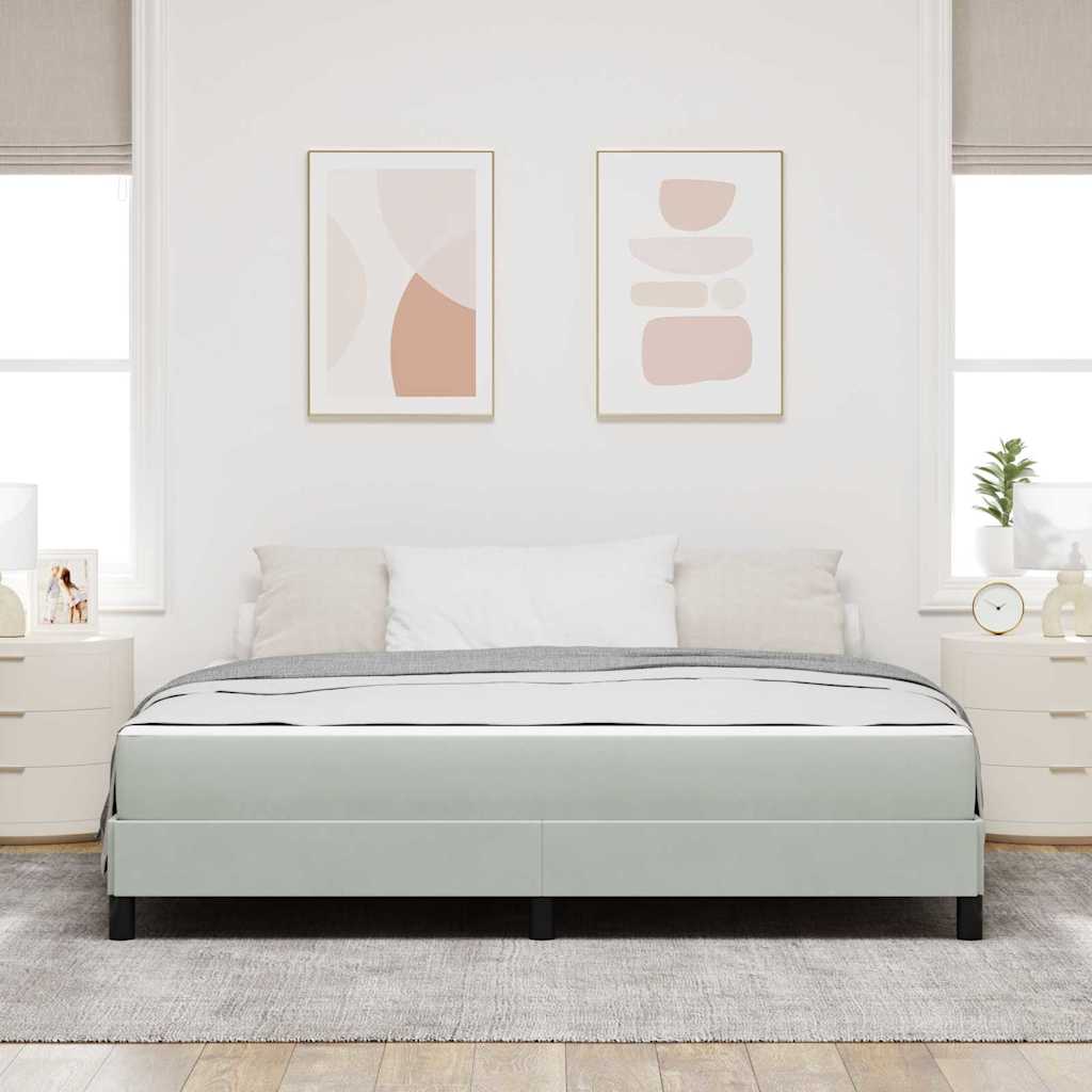 Boxspringbed met matras Lichtgrijs 180 x 220 cm Stof – afbeelding 3