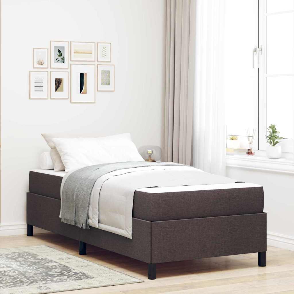 Boxspringbed met matras Donkerbruin 90 x 190 cm Stof – afbeelding 1