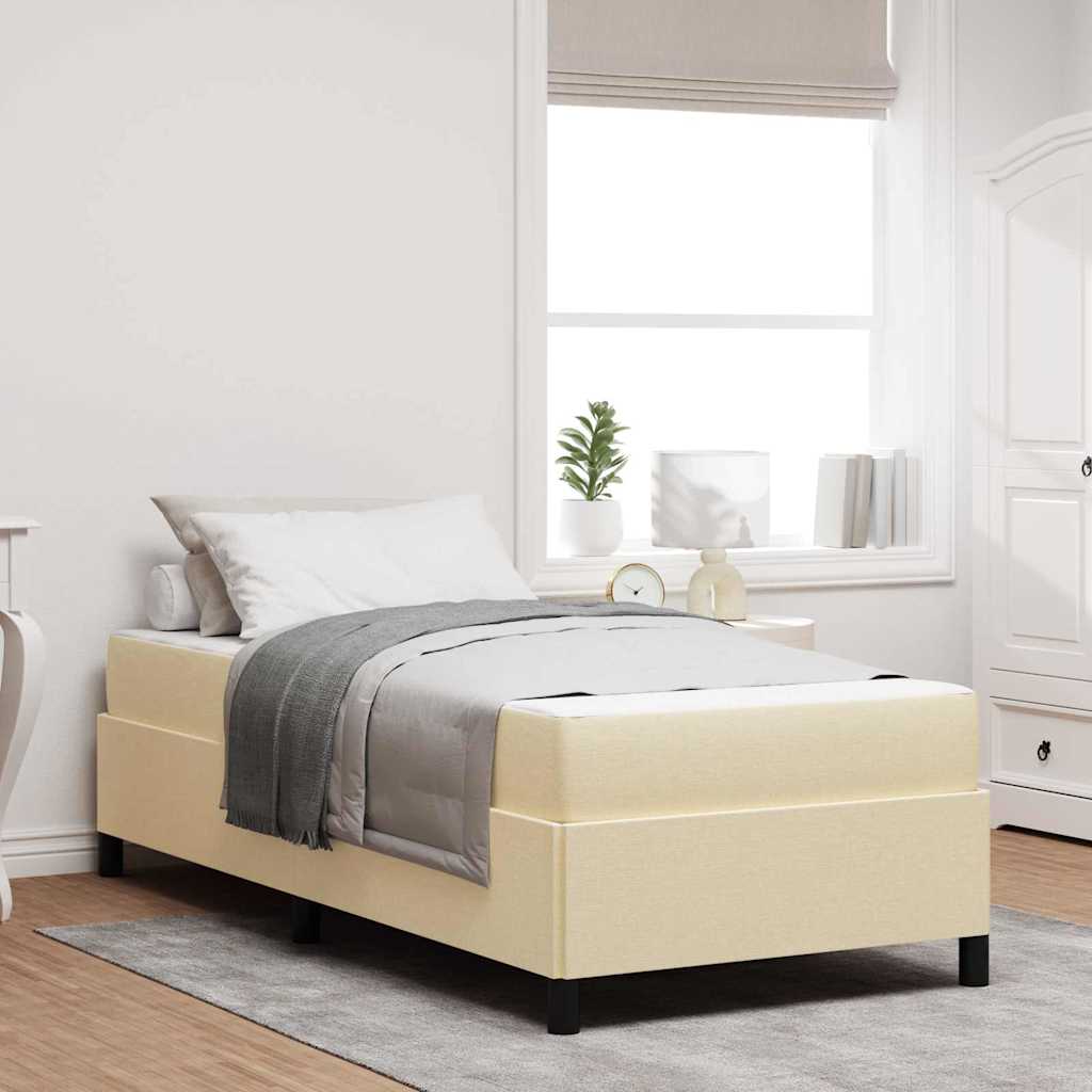 Boxspringbed Crème 90 x 200 cm Stof – afbeelding 1