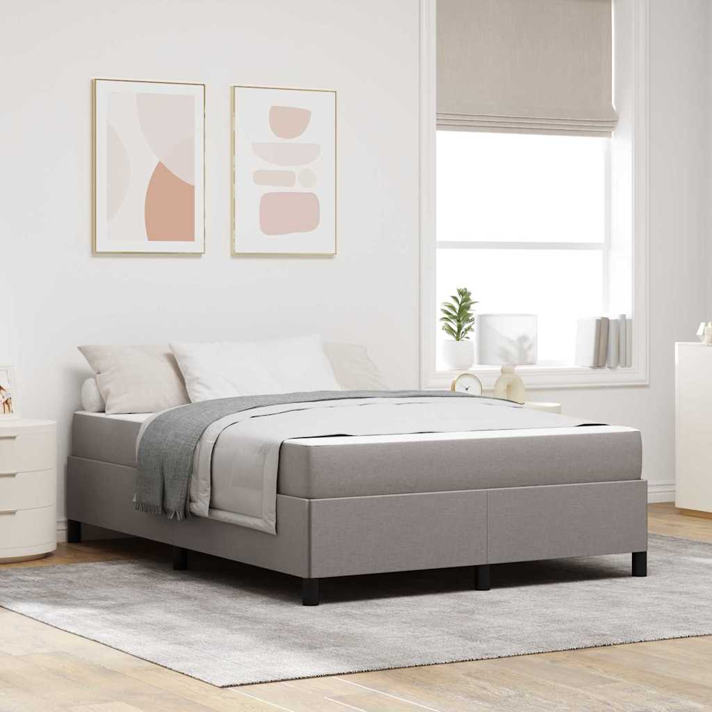Boxspringbed met matras Taupe 140 x 190 cm Stof – afbeelding 1