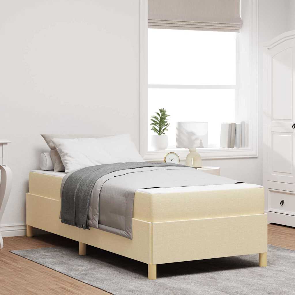 Bedframe met matras Crème 90 x 200 cm Stof – afbeelding 1
