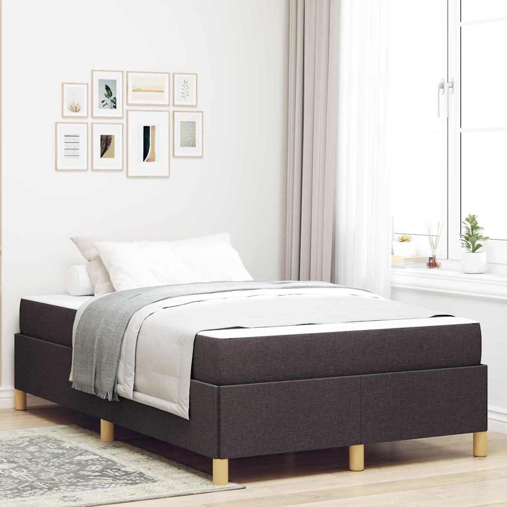 Bedframe met matras Donkerbruin 120 x 190 cm Stof – afbeelding 1
