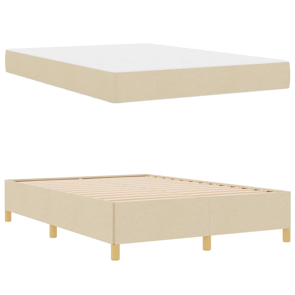 Bedframe met matras Crème 140 x 190 cm Stof – afbeelding 6