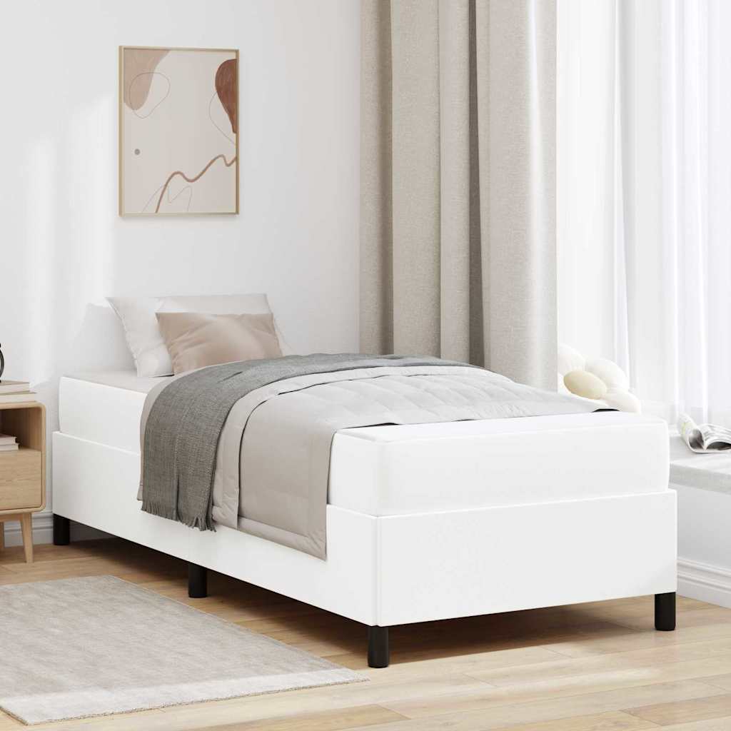 Bedframe met matras Wit 80 x 200 cm Stof – afbeelding 1