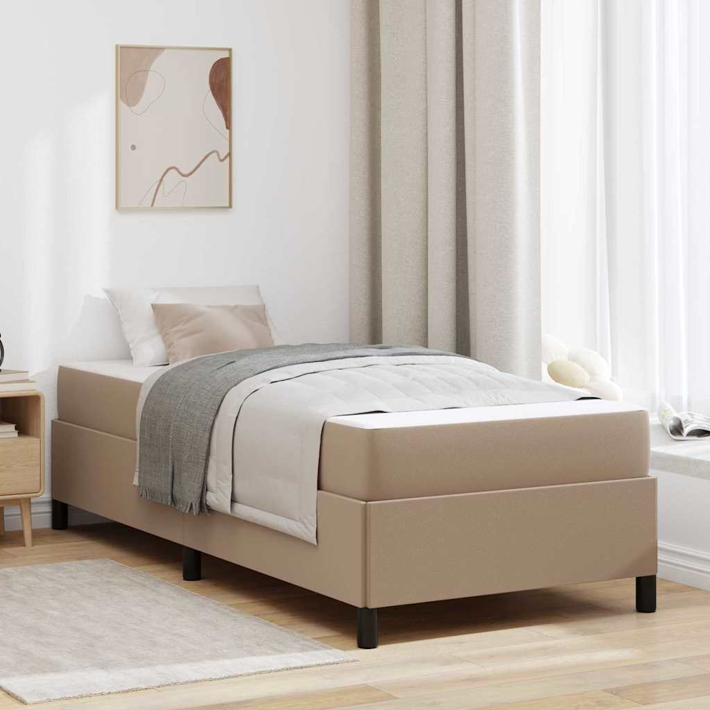 Bedframe met matras Cappuccino 90 x 190 cm Stof – afbeelding 1