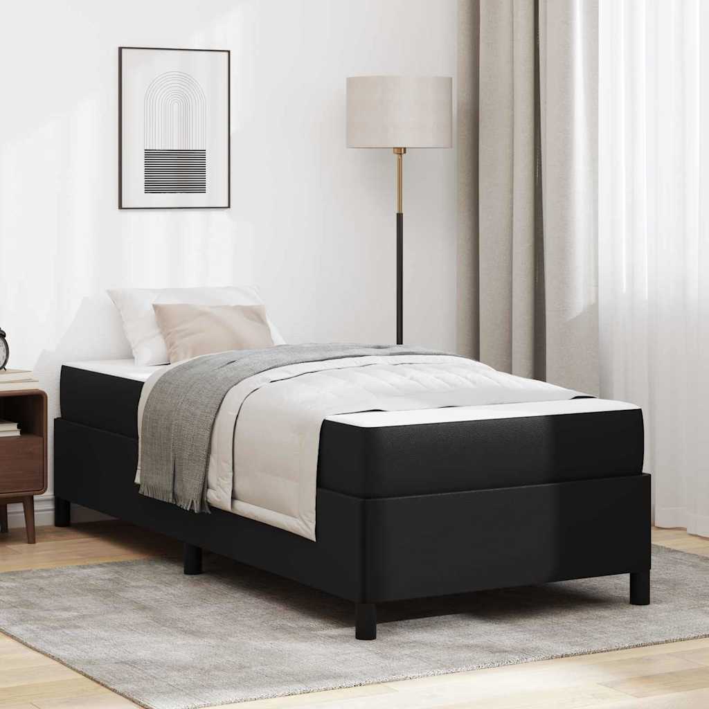 Bedframe met matras Zwart 100 x 200 cm Stof – afbeelding 1