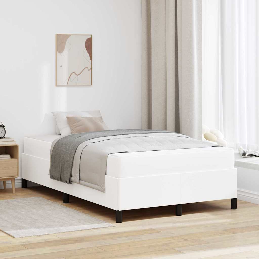 Bedframe met matras Wit 120 x 200 cm Stof – afbeelding 1