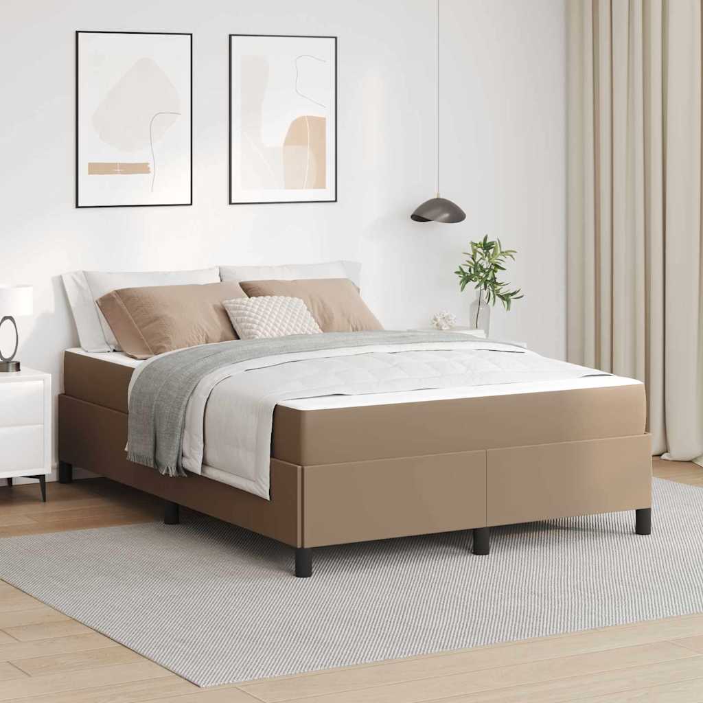 Bedframe met matras Cappuccino 140 x 190 cm Stof – afbeelding 1