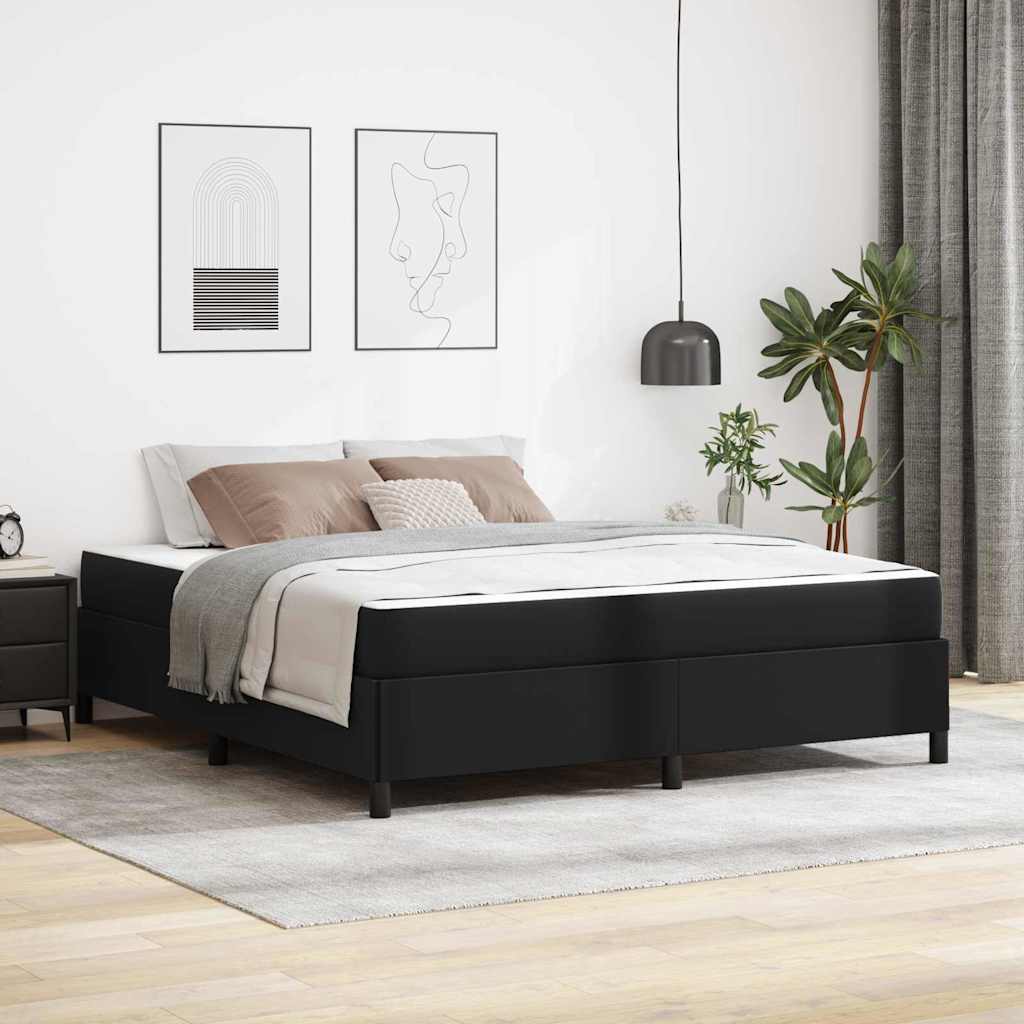 Bedframe met matras Zwart 180 x 200 cm Stof – afbeelding 1