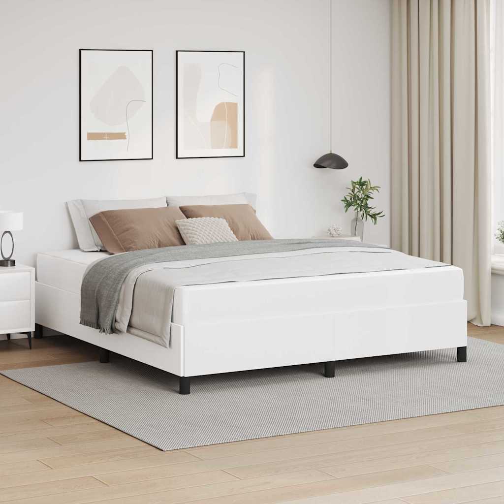 Bedframe met matras Wit 180 x 200 cm Stof – afbeelding 1