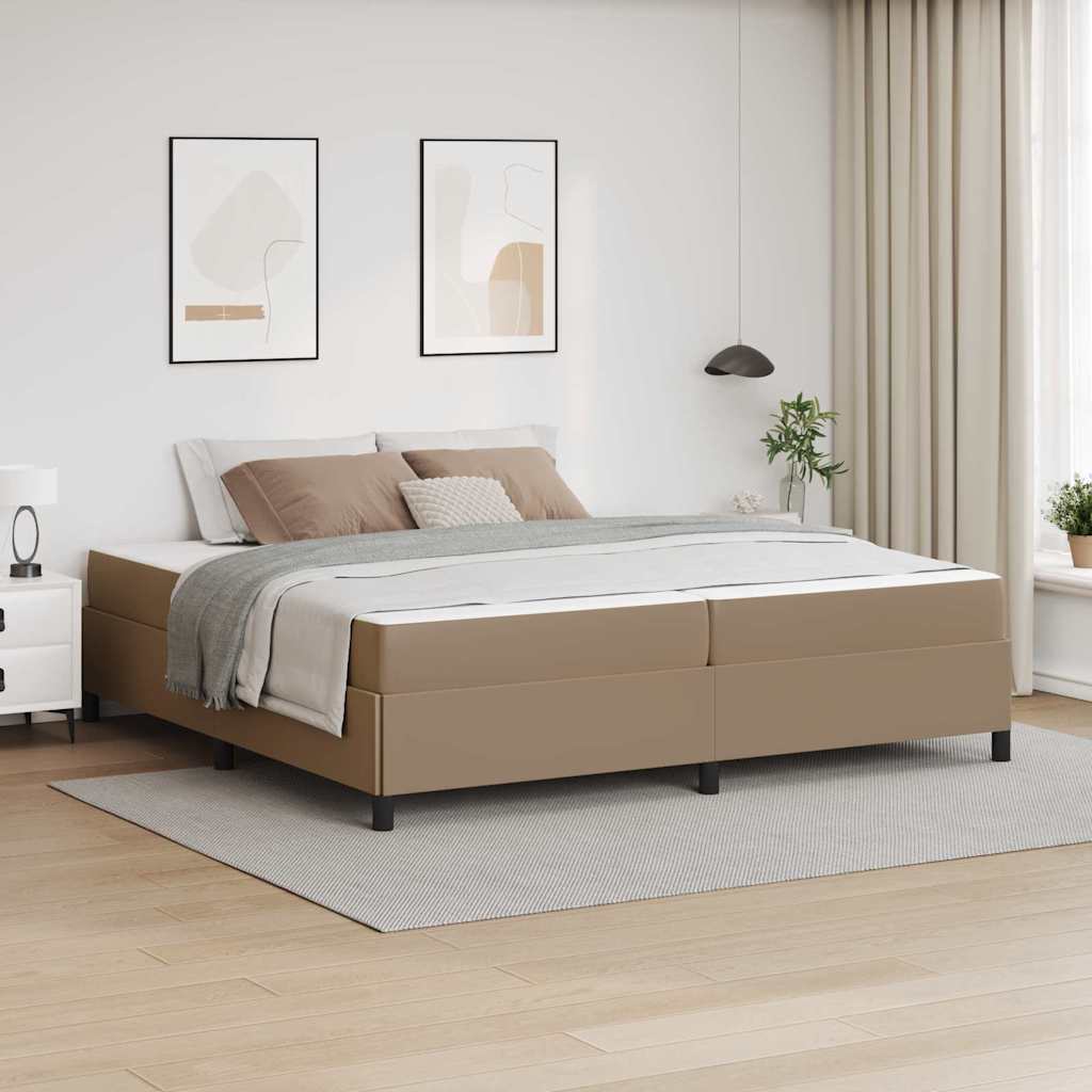 Bedframe met matras Cappuccino 200 x 200 cm Stof – afbeelding 1