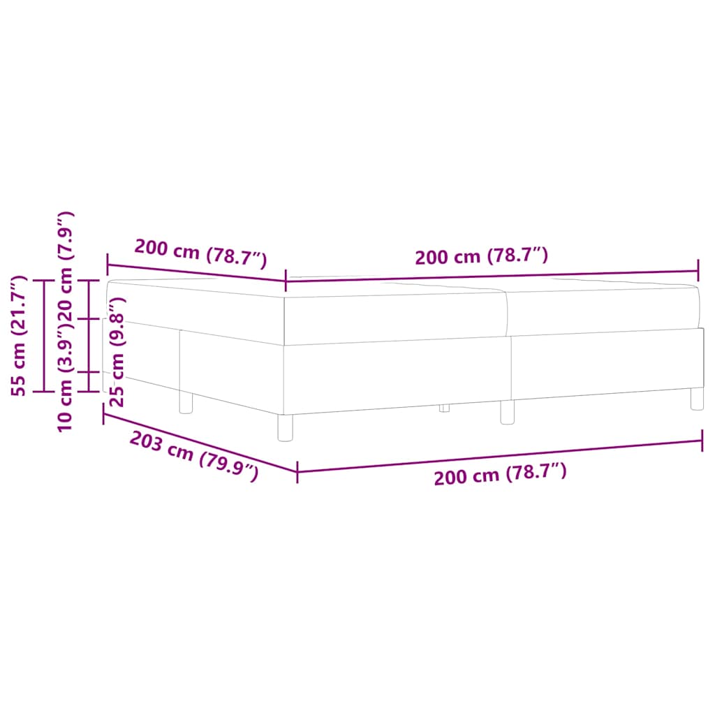 Bedframe met matras Cappuccino 200 x 200 cm Stof – afbeelding 11