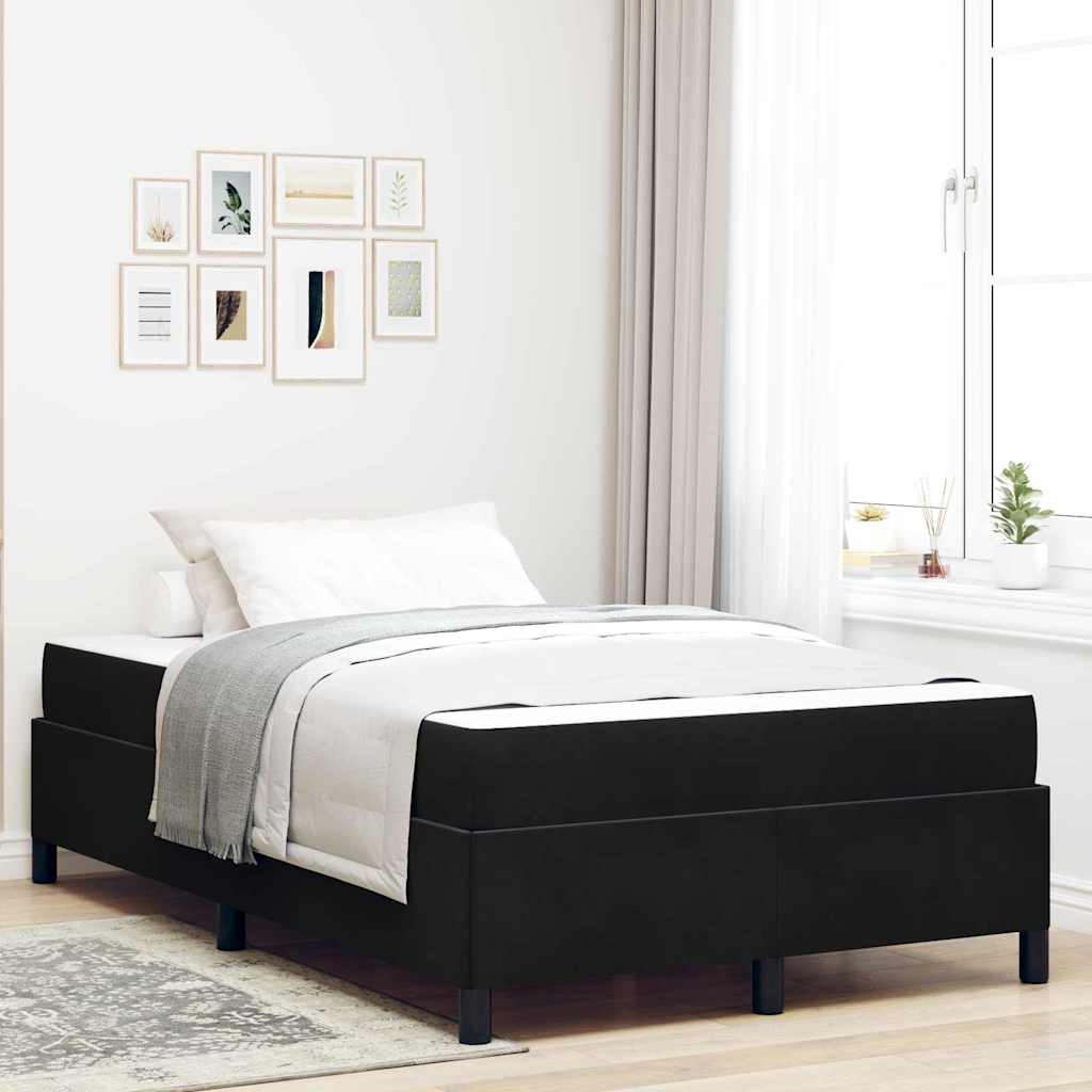 Bedframe met matras Zwart 120 x 190 cm Stof – afbeelding 1