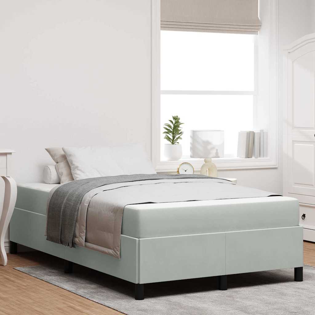 Bedframe met matras Lichtgrijs 120 x 200 cm Stof – afbeelding 1