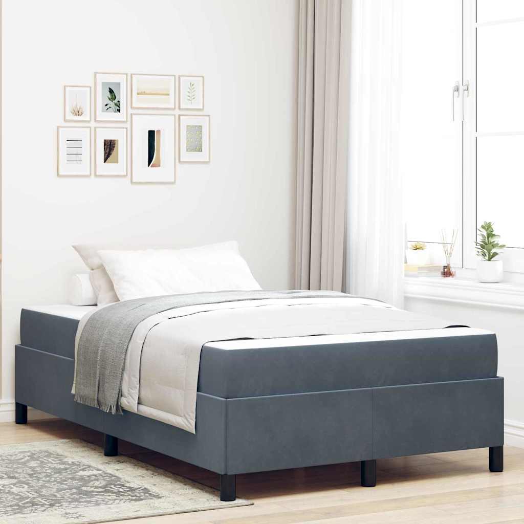 Bedframe met matras Donkergrijs 120 x 200 cm Stof – afbeelding 1