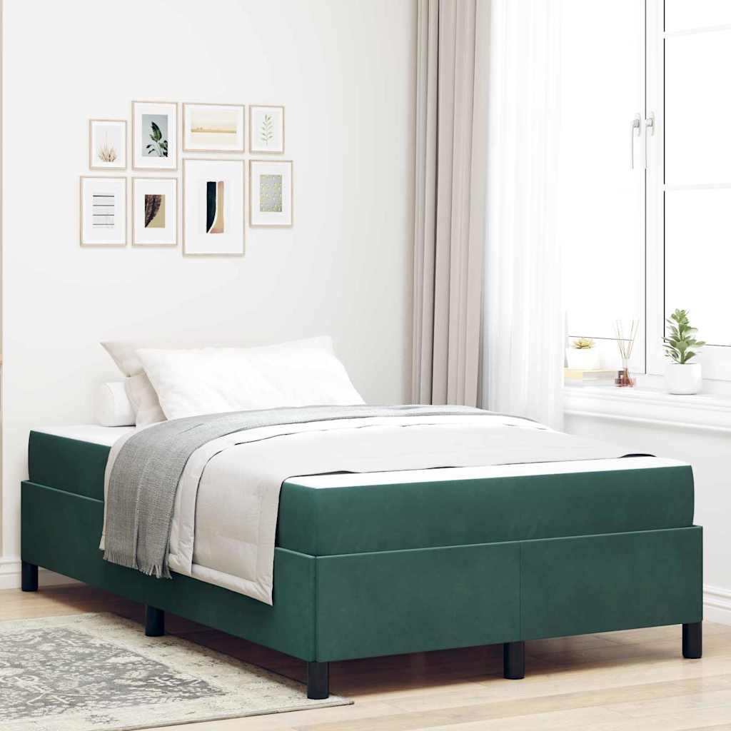 Bedframe met matras Donkergroen 120 x 200 cm Stof – afbeelding 1