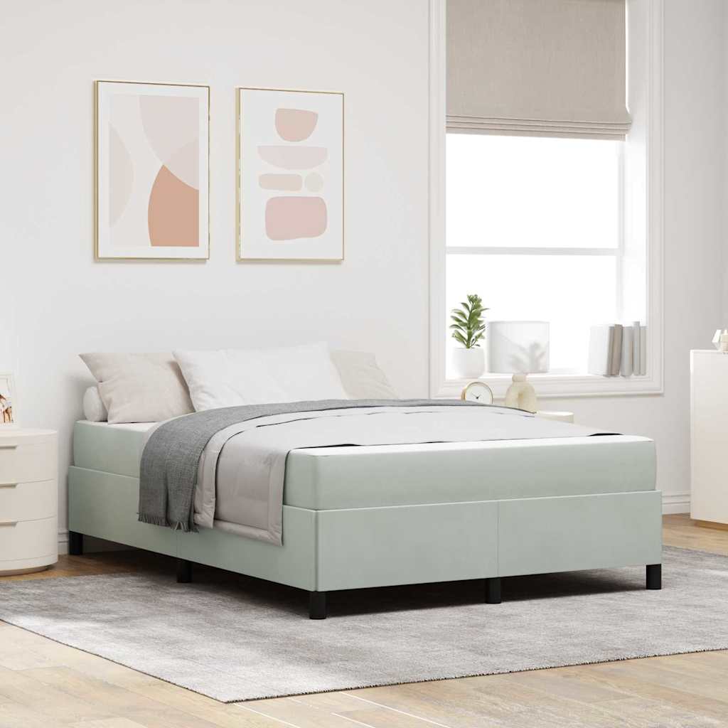 Bedframe met matras Lichtgrijs 140 x 200 cm Stof – afbeelding 1