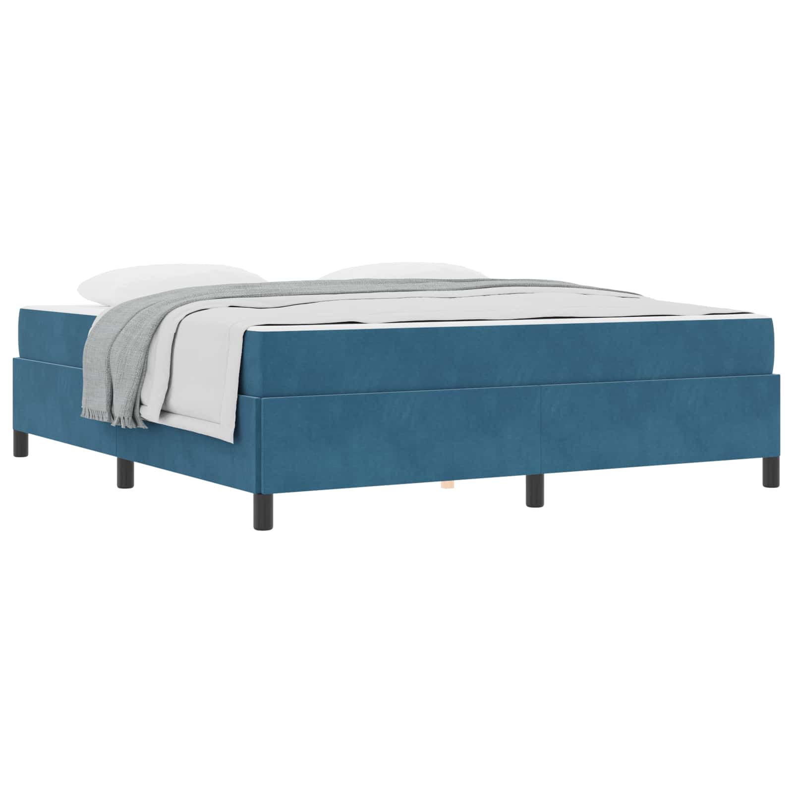 Bedframe met matras Donkerblauw 180 x 200 cm Stof – afbeelding 2