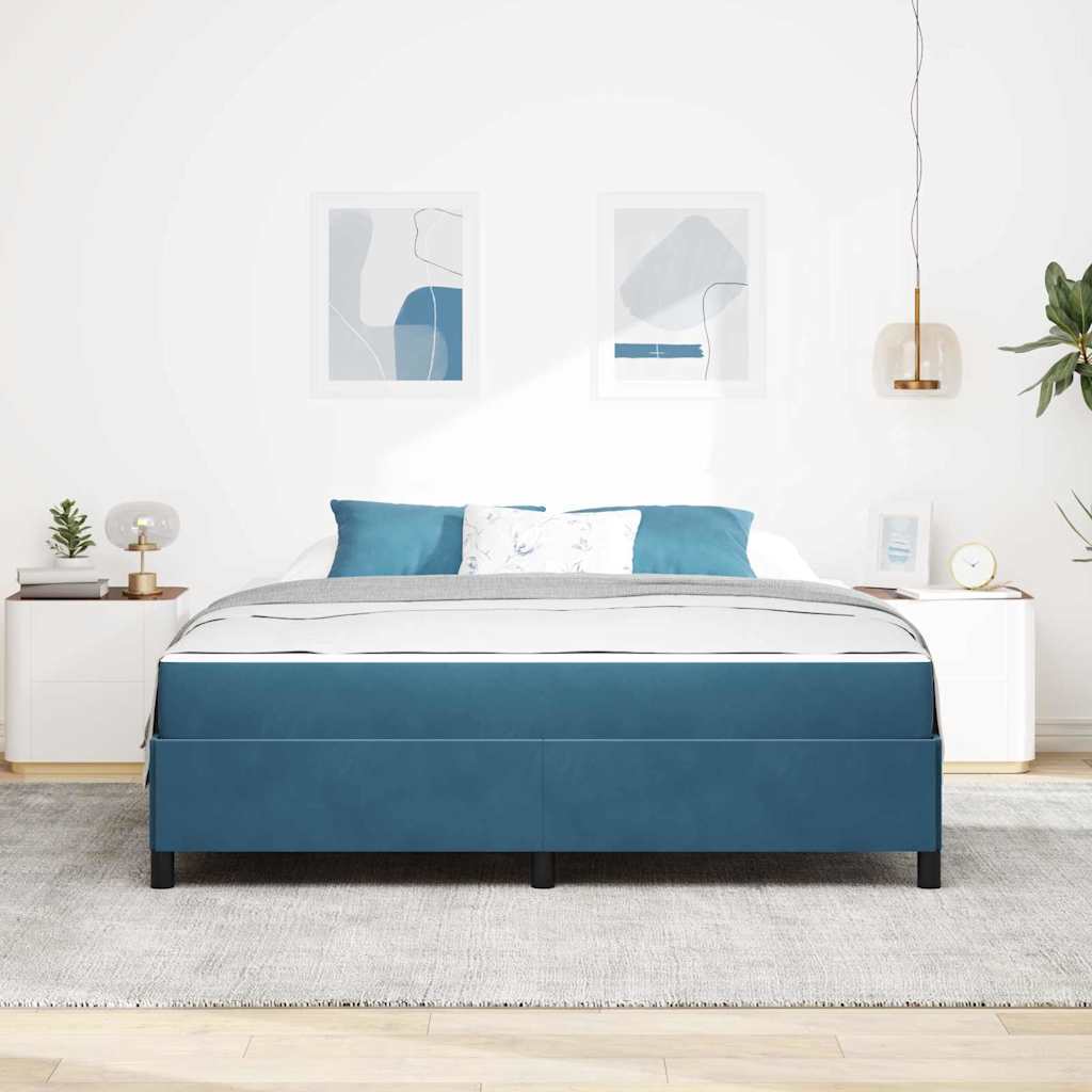 Bedframe met matras Donkerblauw 180 x 200 cm Stof – afbeelding 3