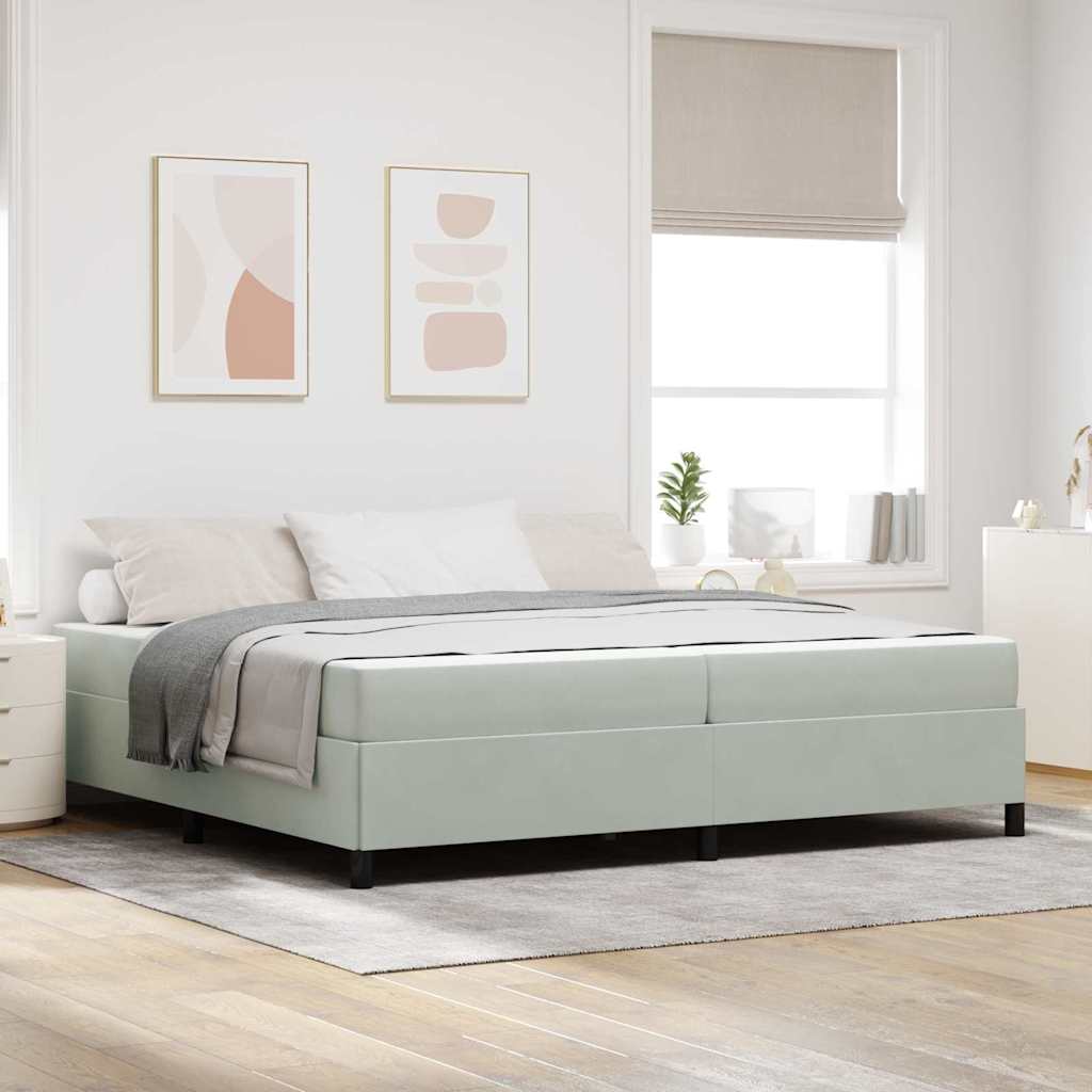 Bedframe Lichtgrijs 200 x 200 cm Stof – afbeelding 1