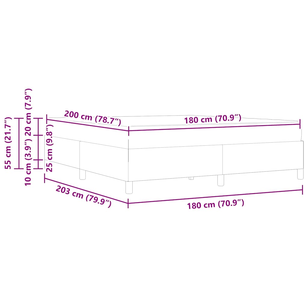 Bedframe met matras Donkergrijs 180 x 200 cm Stof – afbeelding 11