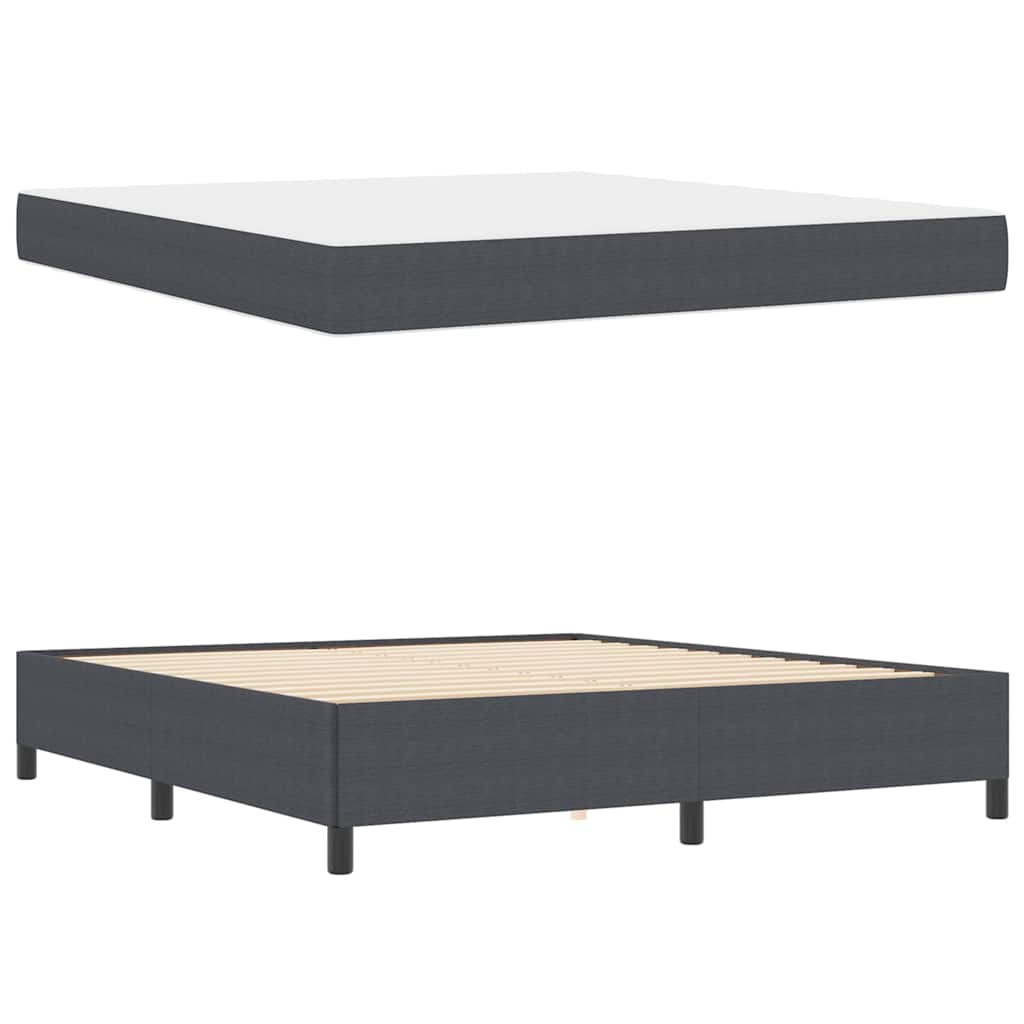 Bedframe met matras Donkergrijs 180 x 200 cm Stof – afbeelding 4