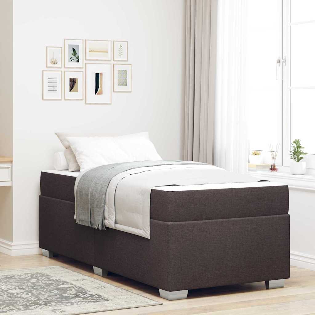 Bedframe met matras Donkerbruin 90 x 190 cm Stof