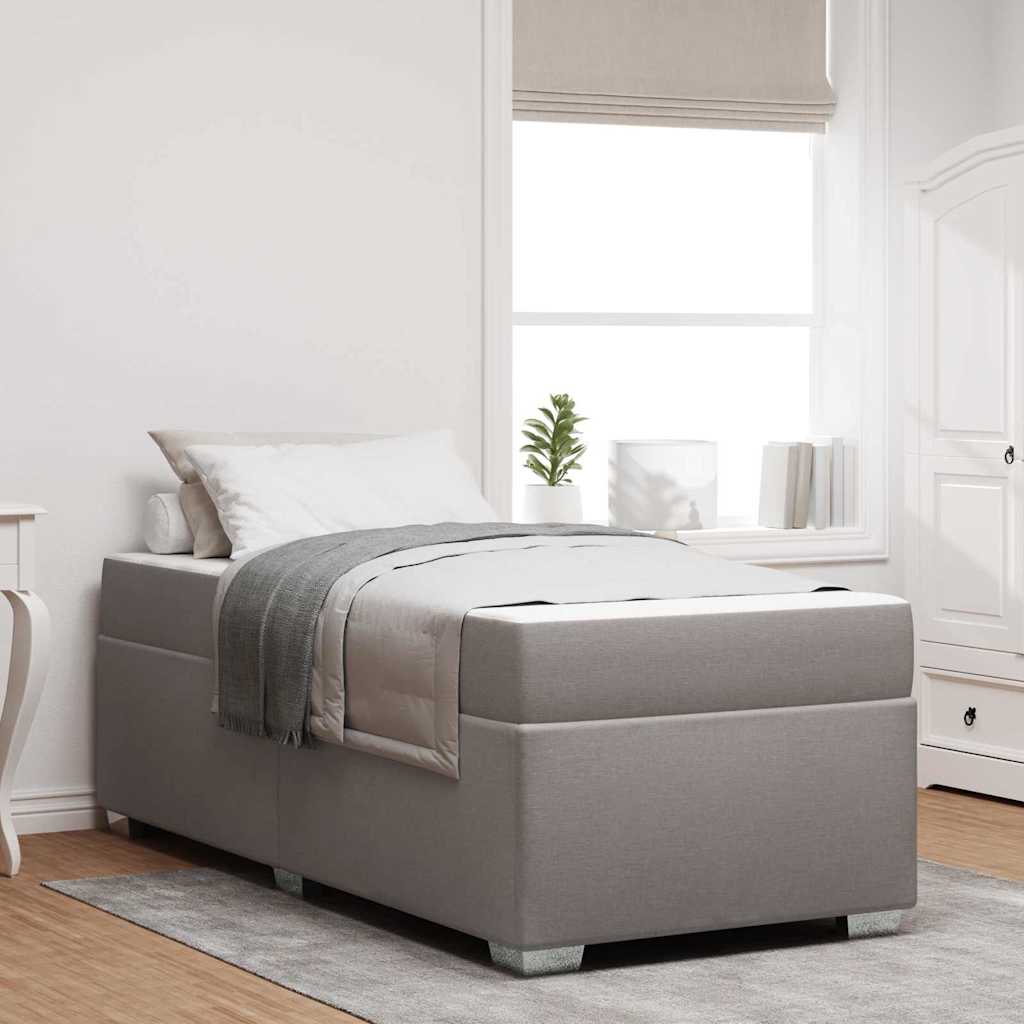 Bedframe met matras Taupe 90 x 200 cm Stof – afbeelding 1