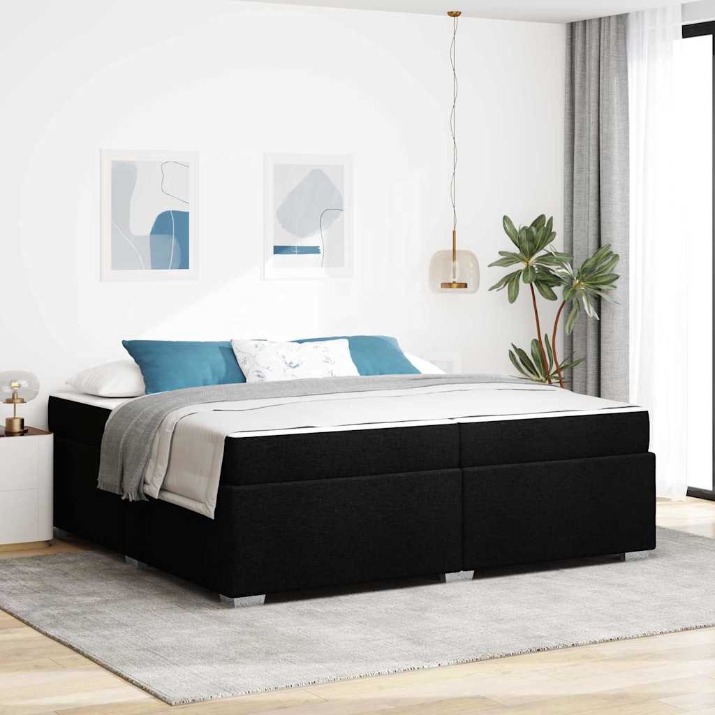 Bedframe met matras Zwart 200 x 200 cm Stof
