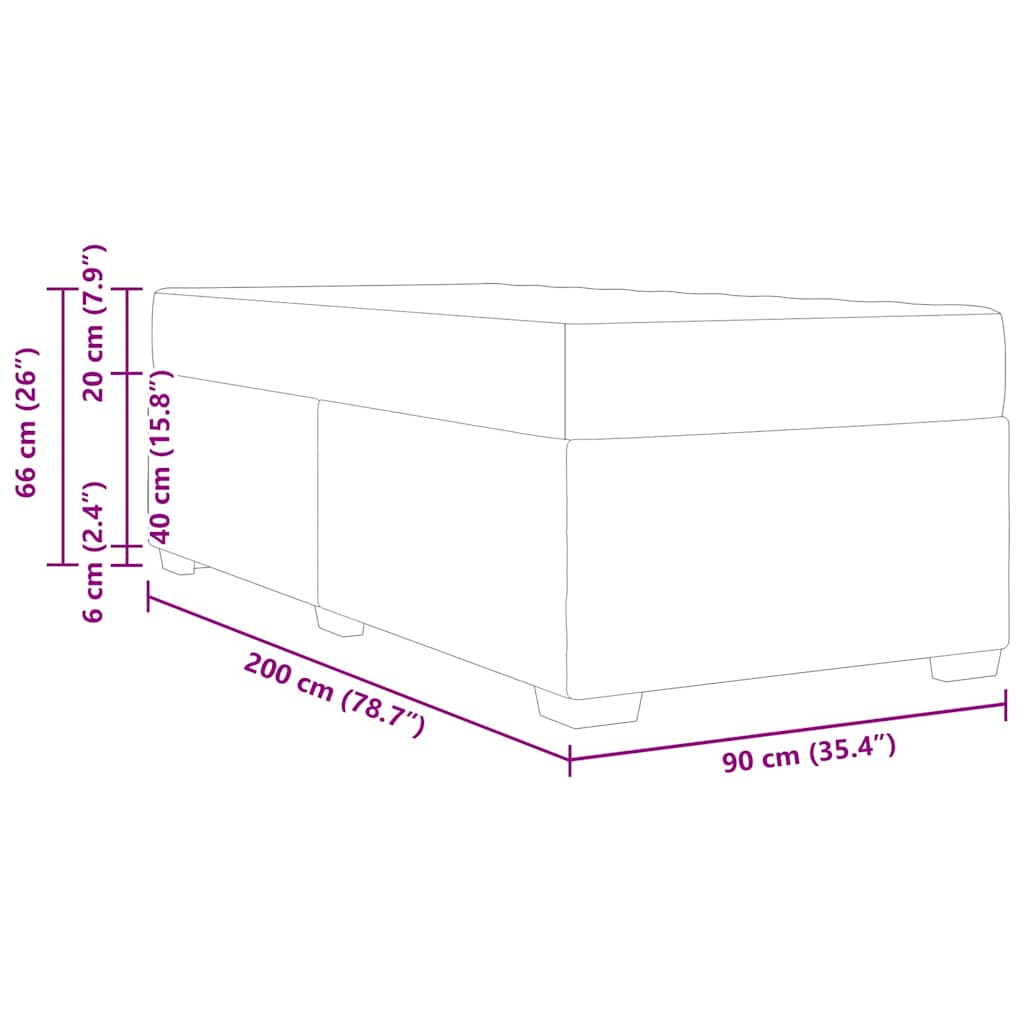 Bedframe met matras Grijs 90 x 200 cm Stof – afbeelding 11