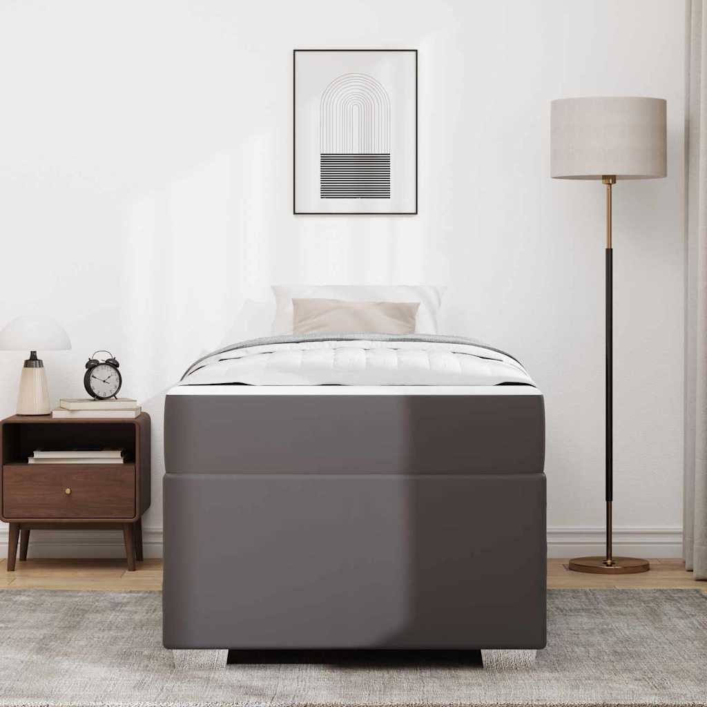 Bedframe met matras Grijs 90 x 200 cm Stof – afbeelding 3