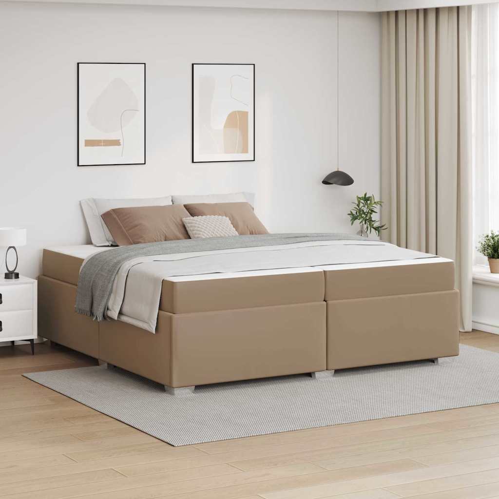 Bedframe met matras Cappuccino 200 x 200 cm Stof – afbeelding 1
