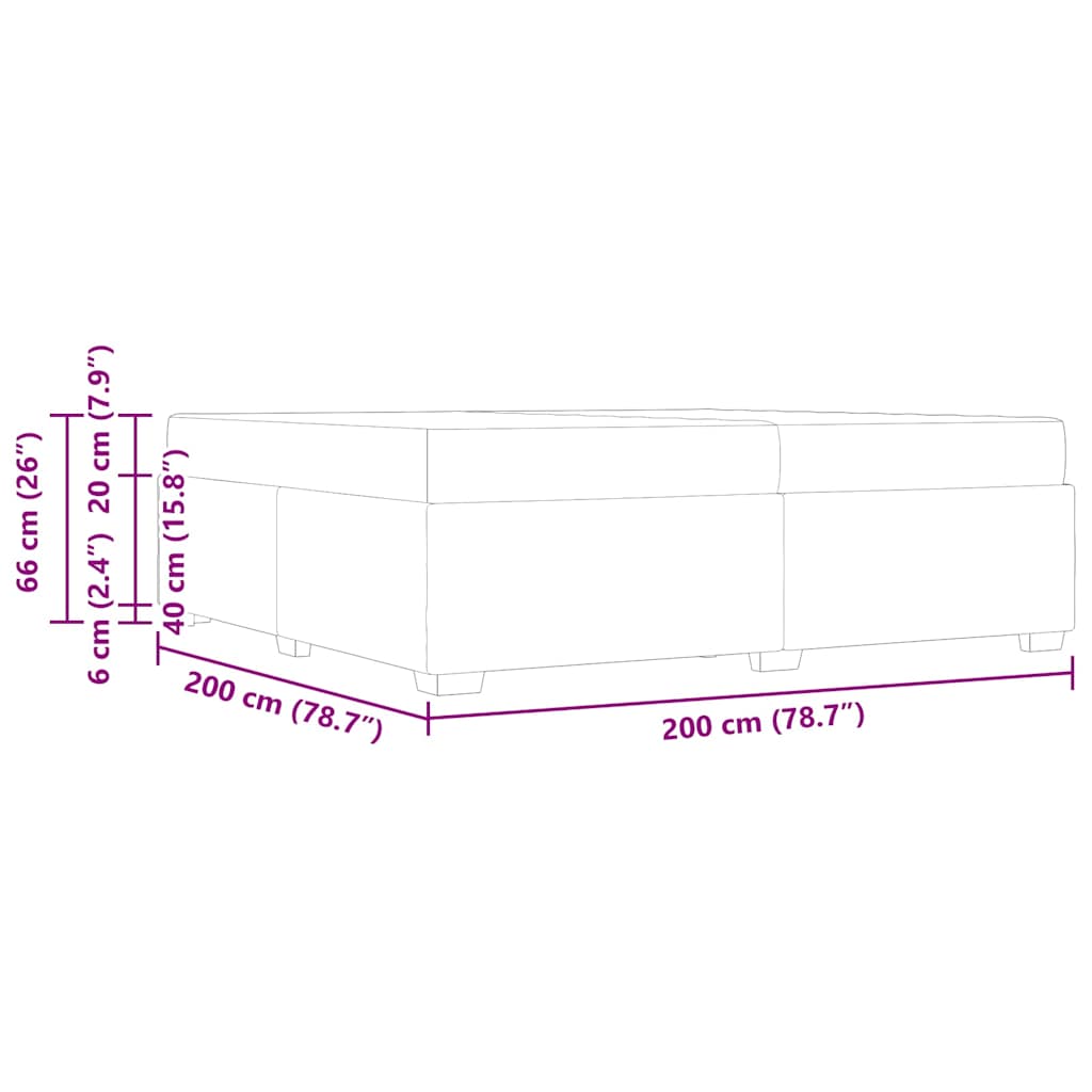 Bedframe met matras Cappuccino 200 x 200 cm Stof – afbeelding 11