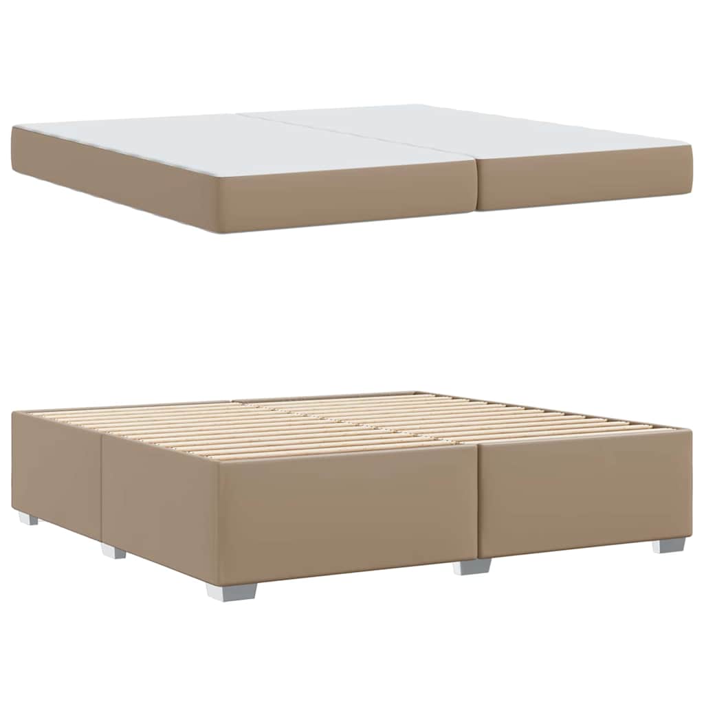 Bedframe met matras Cappuccino 200 x 200 cm Stof – afbeelding 4
