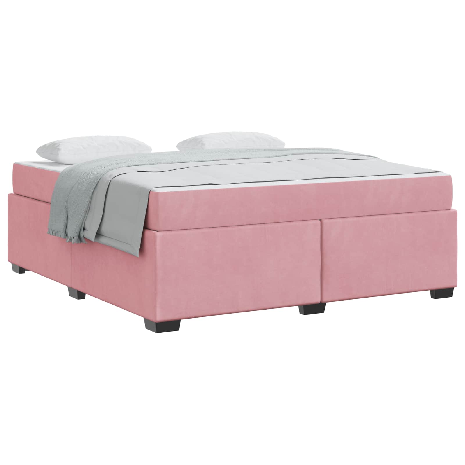 Bedframe met matras Roze 180 x 200 cm Stof – afbeelding 2