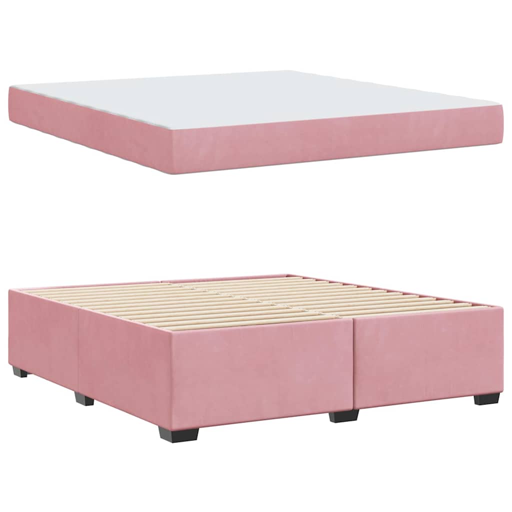 Bedframe met matras Roze 180 x 200 cm Stof – afbeelding 4