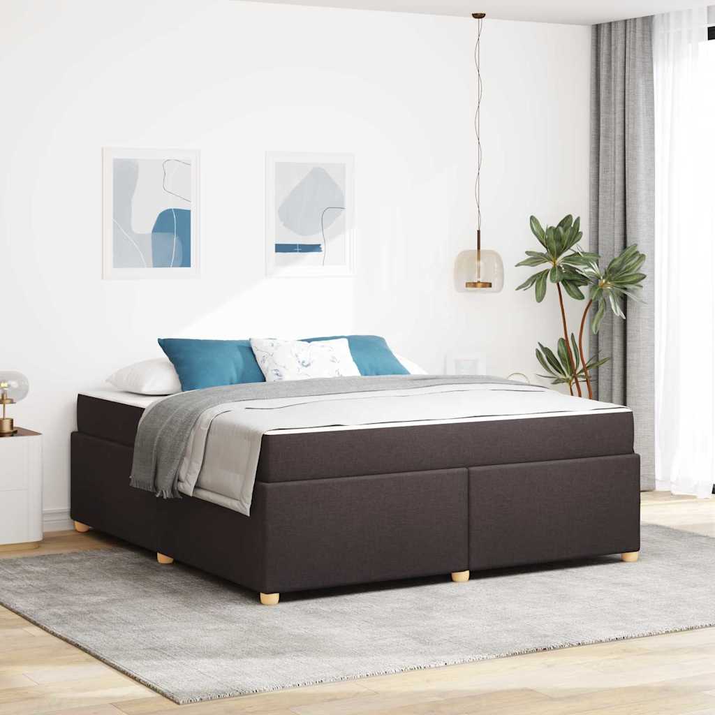 Bedframe met matras Donkerbruin 180 x 200 cm Stof – afbeelding 1