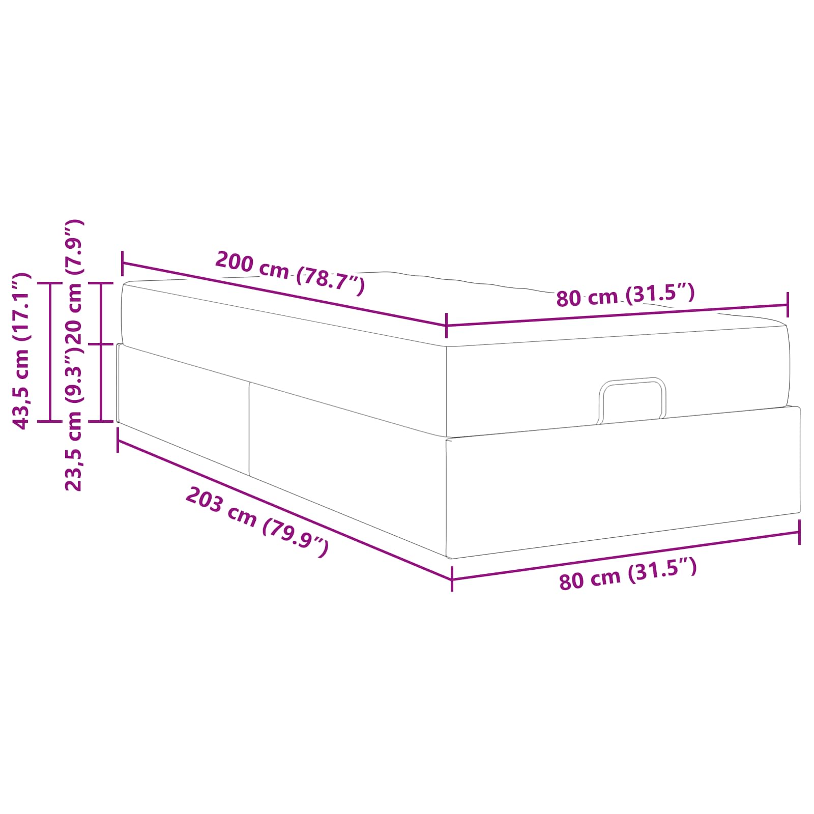 Bedframe met matras Anders 2 pcs Zwart PVC – afbeelding 12