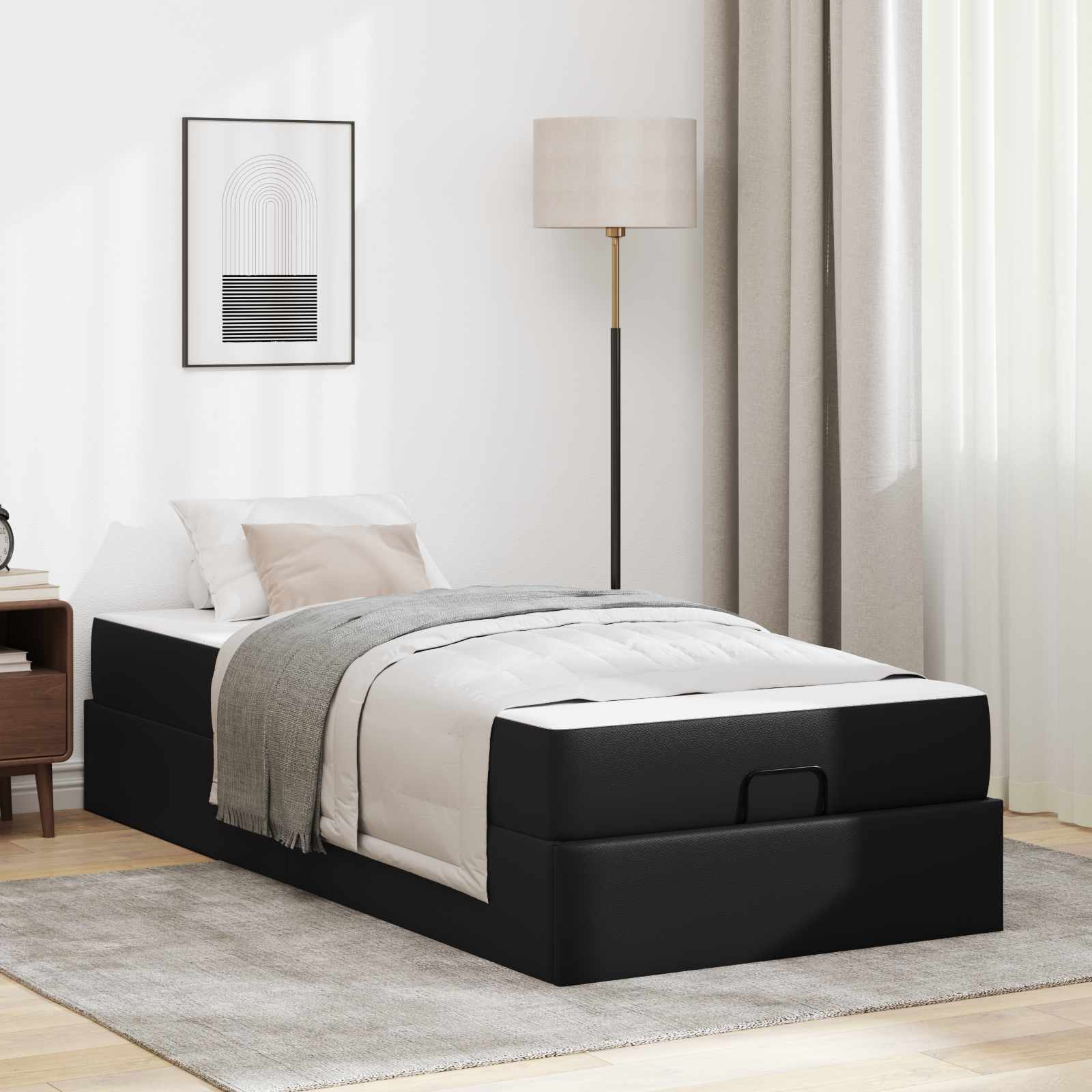 Bedframe met matras Anders 2 pcs Zwart PVC – afbeelding 1