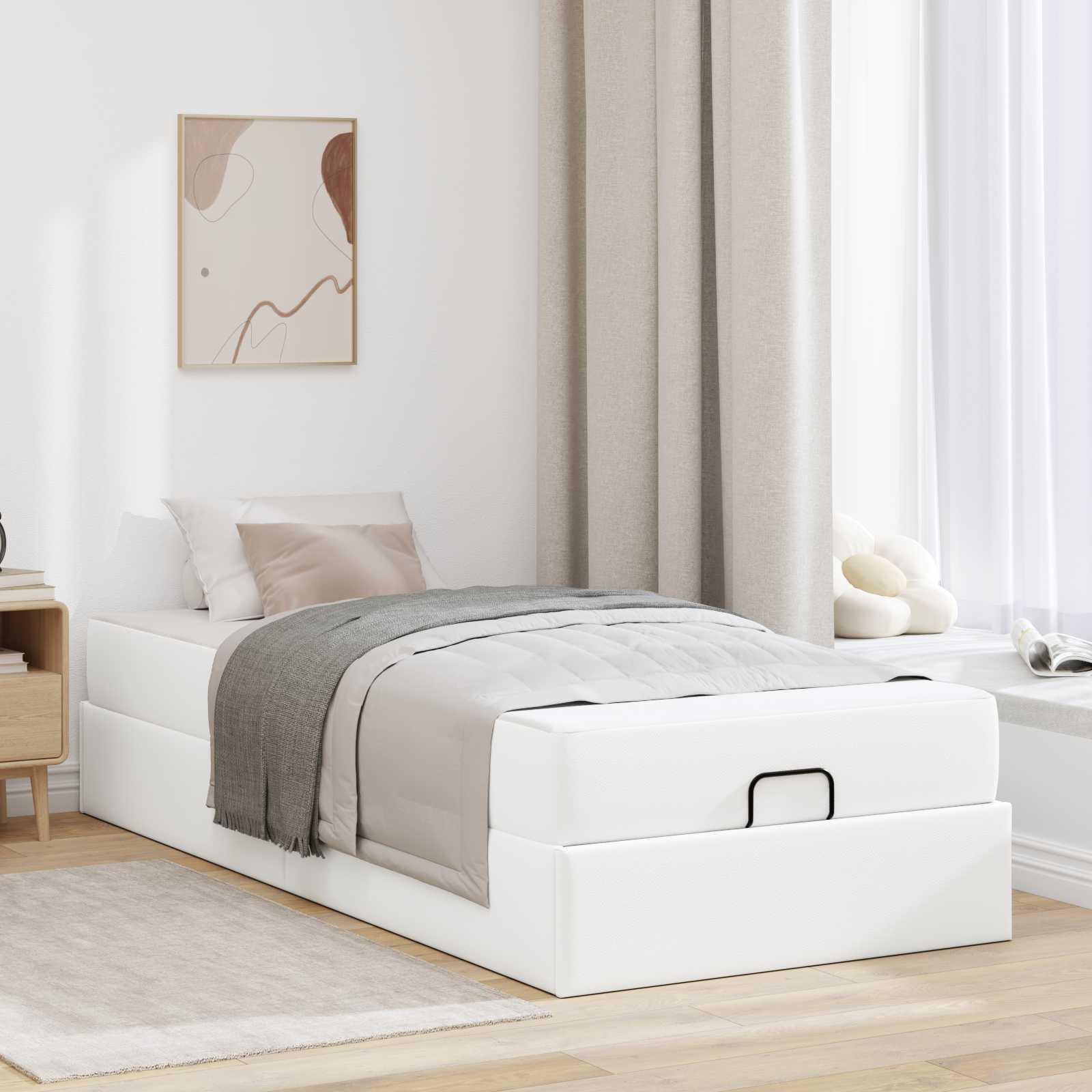 Bedframe met matras Anders 2 pcs Wit PVC – afbeelding 1