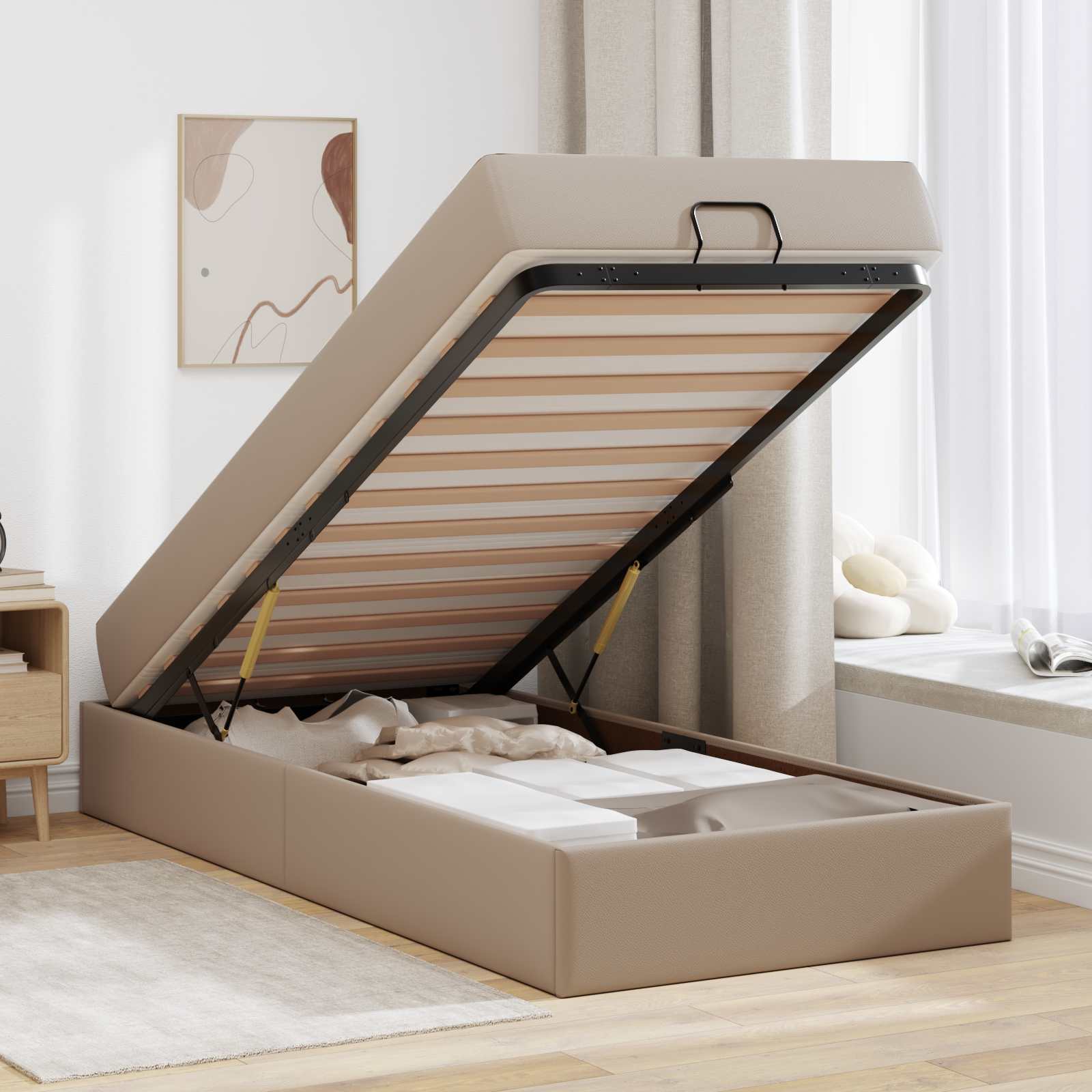 Bedframe met matras Anders 2 pcs Tan PVC – afbeelding 4