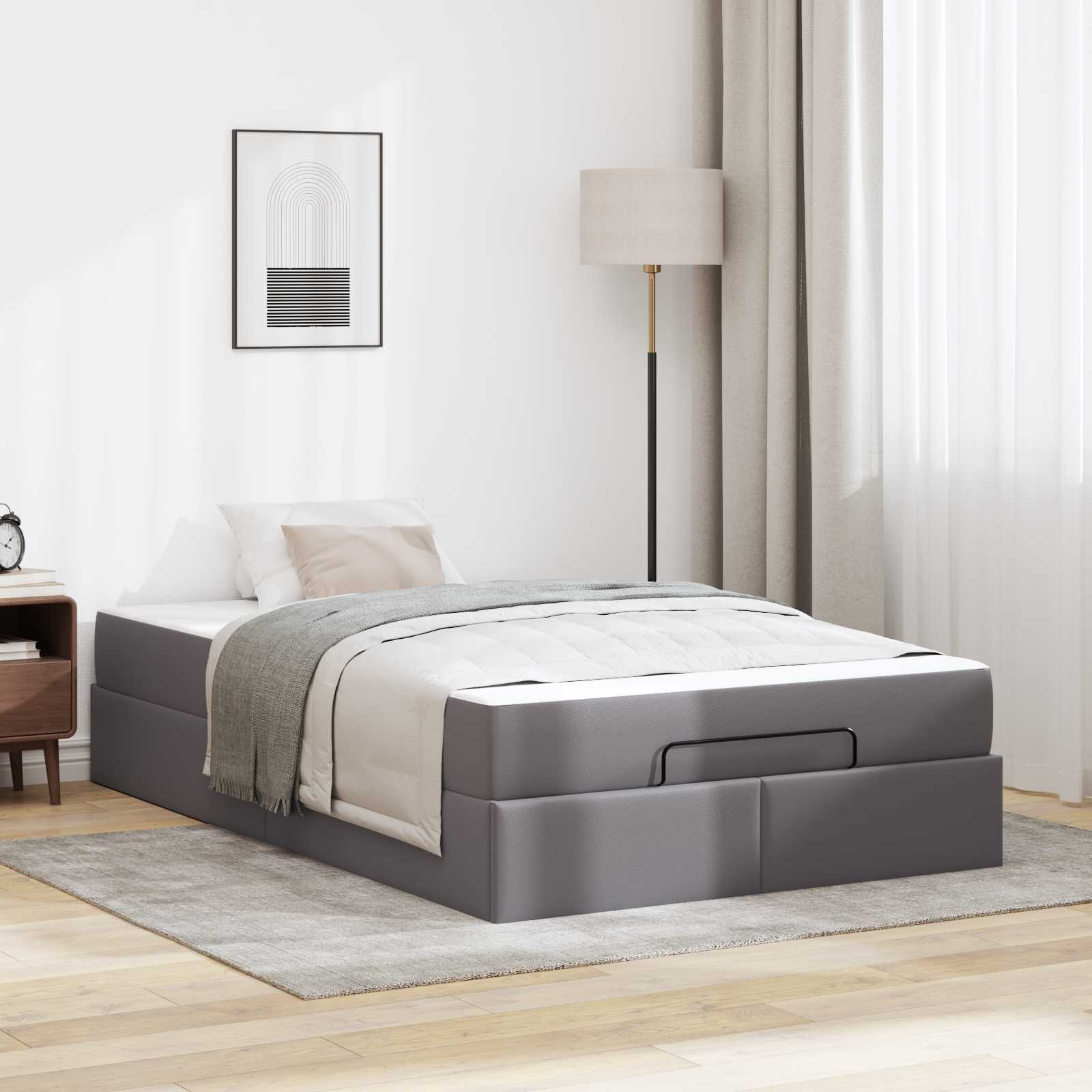 Bedframe met matras Anders 2 pcs Grijs PVC – afbeelding 1