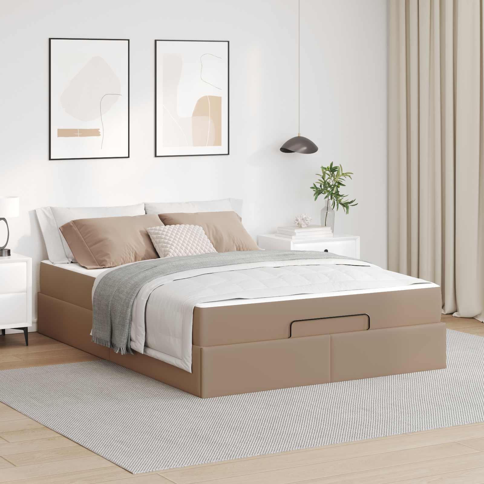 Bedframe met matras Anders 2 pcs Tan PVC – afbeelding 1