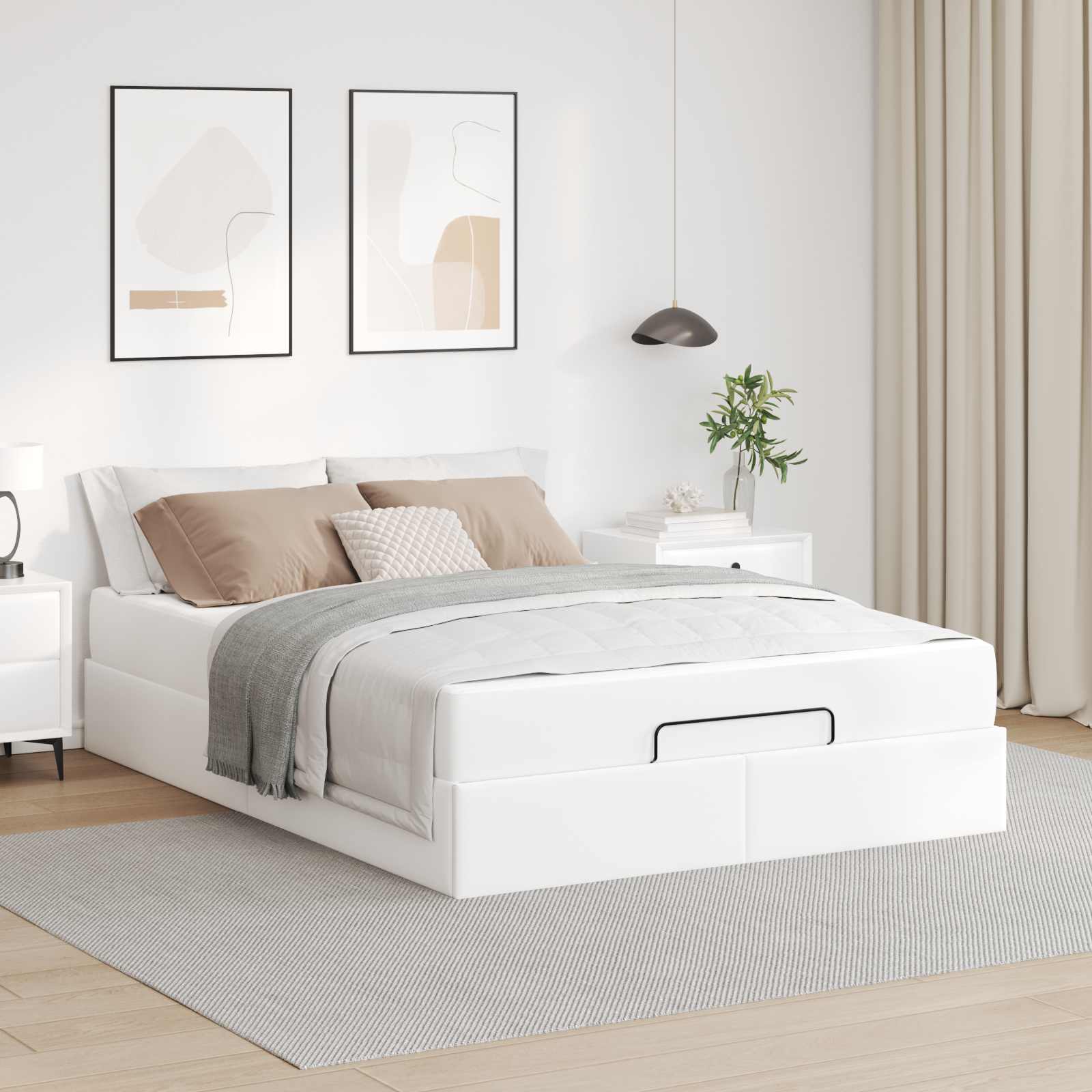 Bedframe met matras Anders 2 pcs Wit PVC – afbeelding 1